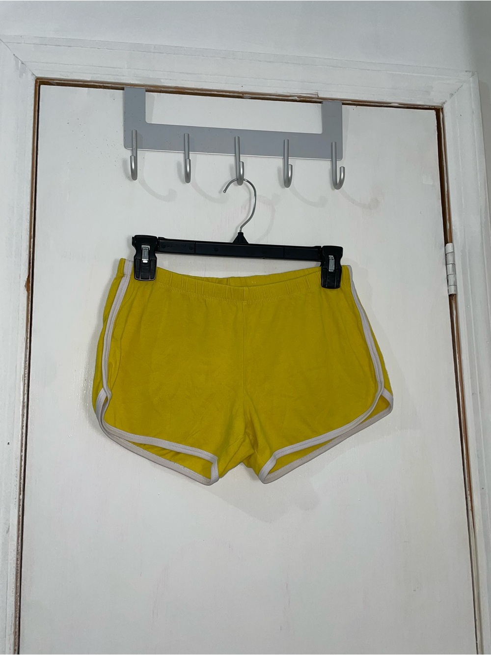 & Other Stories Yellow Athletic Shorts with White Trim